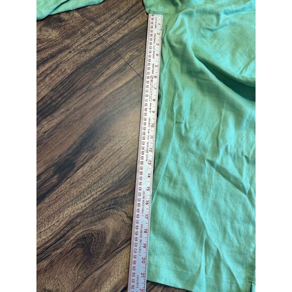 Ralph Lauren Womens Sz 16 Linen Grass Green Wide Crop Leg Spring Vtg NEW - Picture 5 of 14